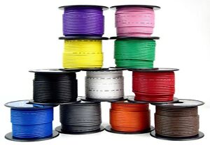 18 GA GAUGE 100 FT SPOOLS PRIMARY AUTO REMOTE POWER GROUND WIRE CABLE (4 ROLLS)