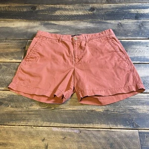 Banana Republic Womens 5" Chino Shorts Sz 4 Knit Coral Flat Front Boho Preppy - Picture 1 of 13
