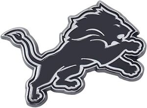 Detroit Lions Solid Metal Raised Auto Emblem Decal Adhesive Backing