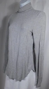 ANN TAYLOR Women's Heathered Gray Ribbed Turtleneck Long Sleeve Knit Top Sz S - Picture 1 of 5