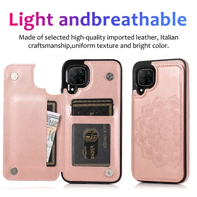 Leather Card Holder Back Phone Cover Case For Huawei P40 P30 Lite Mate 20 Pro - Image 1 of 4