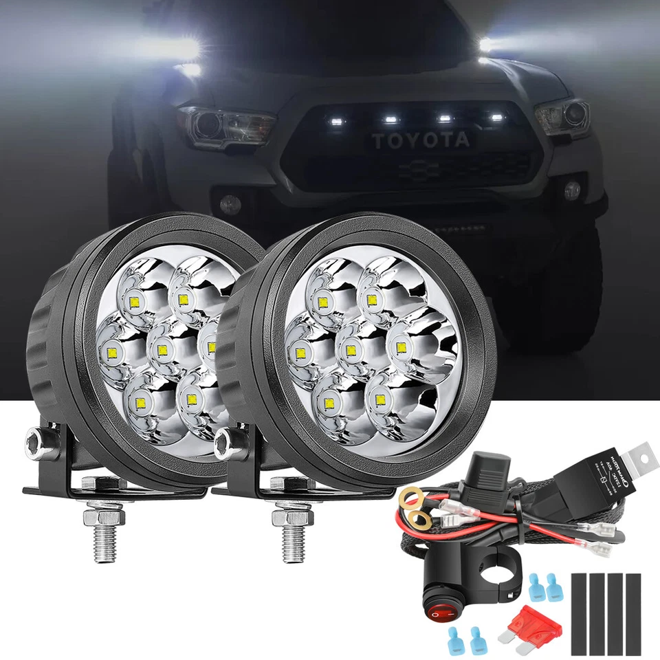 Para Kawasaki KLR650 3.5" LED Punto Auxiliar Faro Moto Pit Bike Cableado Foto 1 de 4