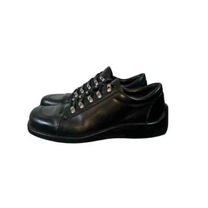 DONALD J PLINER scarpe grosse in pelle nera tacco gotico punk da uomo taglia 11 - Foto 1 di 8