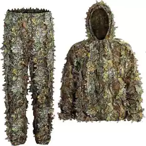 3D Bionic Leaf Adults Ghillie Suit Camo Army Jungle Woodland Hunting Clothes UK - Picture 1 of 15