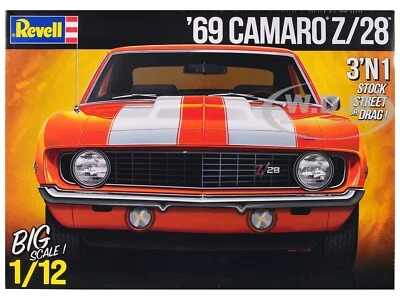 LEVEL 5 MODEL KIT 1969 CHEVROLET CAMARO Z/28 3-IN-1 KIT 1/12 SCALE REVELL 12812 - Image 1 of 4