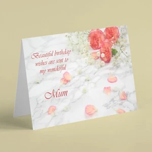 Pink carnations flowers Mum birthday card  - Picture 1 of 1