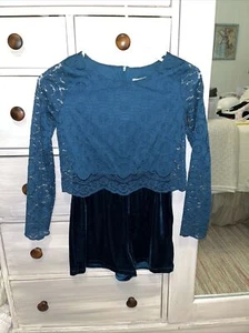 Romper Girls Size 7/8 Velvet Lace NEW W Tags - Picture 1 of 7