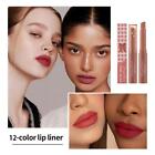 Matte Lip Liner Pen in 12 Brightening Colors - Long Lasting Lip Tint E1N0