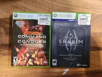 Xbox 360 2 Game Lot Command & Conquer 3: Kane's Wrath Elder Scrolls V Skyrim - Image 1 of 4