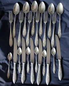 SERVIZIO POSATE ARG.800 VINTAGE PER 6 PERSONE - LAMA CORICAMA - F.800 INIZIO 900 - Foto 1 di 10