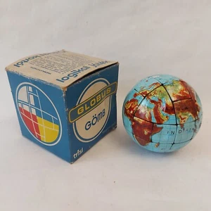 Vintage Raro Originale Ungheria Tin Earth Globe Puzzle Rubik's anni 80 + scatola - Foto 1 di 19