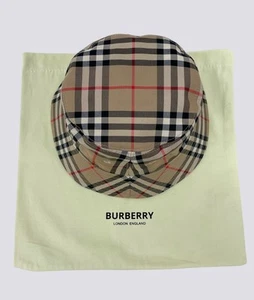 Burberry London Nova Check Monogram Bucket Hat Cotton Canvas Cap Head Size M - Picture 1 of 12