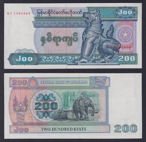 Geldschein Myanmar 200 Kyats 1990 P 75a Fds / UNC - Picture 1 of 1