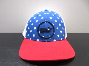 Gorra Vineyard Vines Snap Back blanca azul estrellas ballena preppy camionero para hombre - Imagen 1 de 8