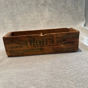 Vintage Kraft VELVEETA Cheese Advertising Wood Box 2 lb Size Chicago Illinois - Picture 1 of 5