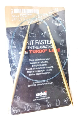 Agujas de tejer circulares de encaje Addi Turbo tamaño EE. UU. 8 por Skacel 24 pulgadas 5,0 mm Foto 1 de 2