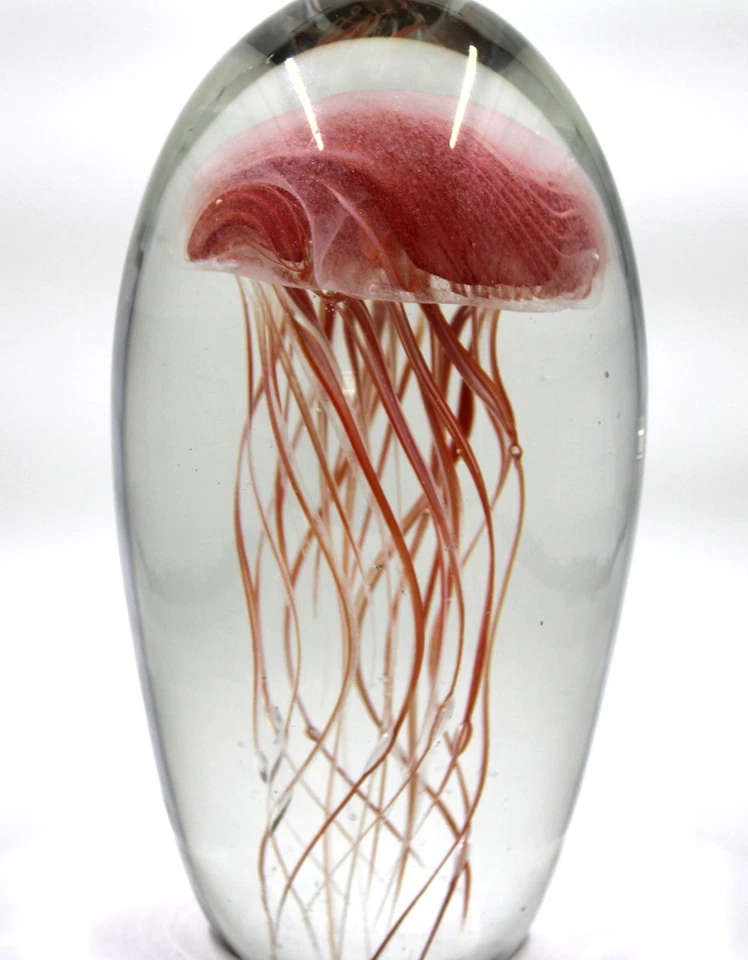 Pisapapeles de vidrio artístico Dynasty Gallery 6" estatuilla de medusa naranja de colección Foto 1 de 4