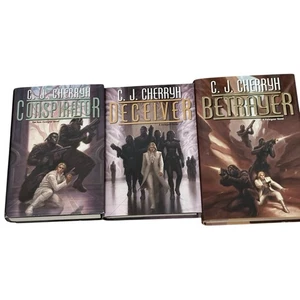 C.J. Cherryh Foreigner Lot HC Conspirator Deceiver Betrayer Sci-Fi 1st Print - Picture 1 of 4