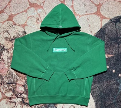 Sudadera con Capucha Supreme Box Logo FW24 Verde Talla Mediana Nueva Foto 1 de 4