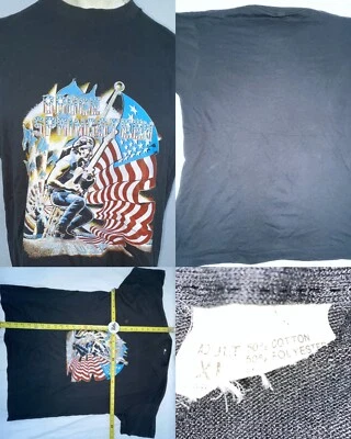 复古 80 年代 BRUCE SPRINGSTEEN ROCK TOUR CONCERT BAND BORN IN THE USA 旗帜衬衫 — 第 1/4 张图片