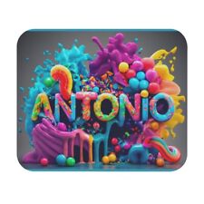  Antonio Colorful Splash Candy Mouse Pad Trendy Boys Mens Name Gift 9x8" New
