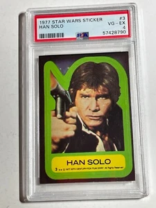 Pegatina vintage Topps 1977 Star Wars Han Solo #3 PSA 4 - Imagen 1 de 4