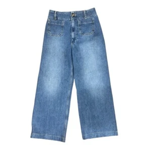 Anthropologie Pilcro Cropped Jeans Gr. 26 Tall Blau Denim Wide Leg Sommer - Bild 1 von 7