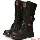 Mens punk Military boots combat boots tactical lace up motocycle Knee boots