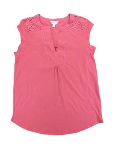 Orvis Womens Anna Crochet Lace Top Size-M Color-Dusty Red - Picture 1 of 2