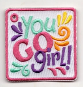 YOU GO GIRL! Iron On Patch Girly Things Sayings - Picture 1 of 1