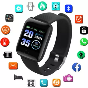 Smart Waterproof Watch Heart Rate Blood Pressure Sleep Tracker for iOS Android - Picture 1 of 29