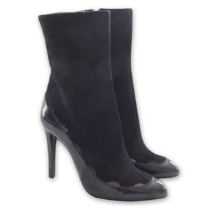 NEU GIORGIO ARMANI Wildleder Lackleder Besatz Cut Out Stiefel - Schwarz - Größe 37 - Bild 1 von 7