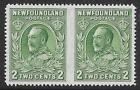 Newfoundland 1932-38 2c. Green Imperf. Between Pair SG 223ca (Mint)