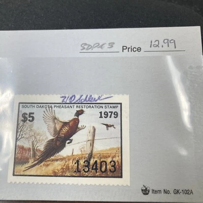 1979 SOUTH DAKOTA - State Pheasant Restoration Stamp - Used, NG, NH - Image 1 of 3