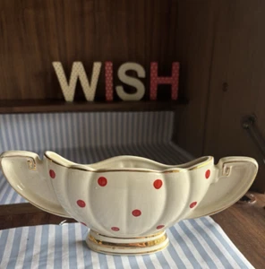 Vintage Ceramic Wall Pocket Polka Dot Urn Plant Display Vase 1950's - Picture 1 of 10
