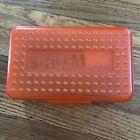 Spacemaker Vintage Plastic Pencil Case Box -  OrangeTop and Frosted Clear Bottom