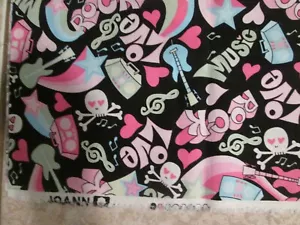 JoAnn's Cotton Fabric - Rock n Roll, Love Music - 30" - Picture 1 of 2