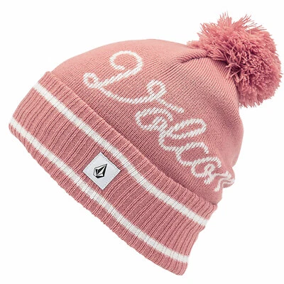 Volcom Script Beanie Mütze Wintermütze Bommelmütze Damen Strickmütze Rosa Mauve - Bild 1 von 2