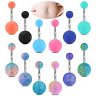 Set Colorful Acrylic Ball Belly Button Rings Jewelry Barbell Navel Body Pierc:da