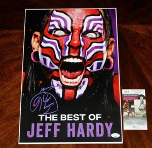 JEFF HARDY WWE SMACKDOWN AEW WRESTLING SIGNED 12X18 PHOTO HARDY BOYZ JSA COA!!! - Picture 1 of 2