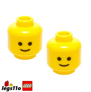 LEGO 9336 - Packung mit 2x - NEU Minifigur Kopf mit klassischem Gesicht Lächeln Grinsen - Bild 1 von 6