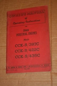 Onan  Industrial Engines CCK-S 397C 422C 435C Owners Manual Operating Book - Picture 1 of 1