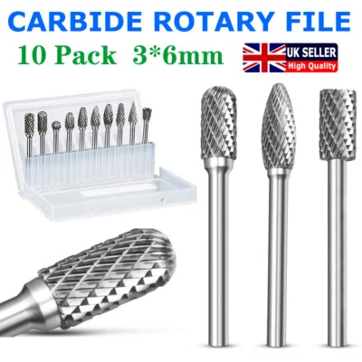 10X Tungsten Steel Solid Carbide Burrs For Dremel Rotary Bit Accessories Tool UK