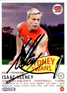 Signed 2024 Sydney Swans AFL TeamCoach 1966 Scanlens Card - Isaac Heeney - Bild 1 von 3