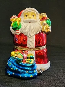 Mr. Christmas 6.5" Santa Animated Sankyo Music Box Metallic Hinged JINGLE BELLS - Picture 1 of 9
