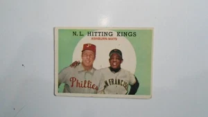 Topps Baseballkarte 1958 #317 N.L. Hitting Kings Ashburn/Mays - Bild 1 von 2