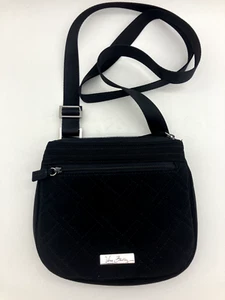 Very Bradley Black Quilted Crossbody Purse Zipper and Snap Compartments - Picture 1 of 7
