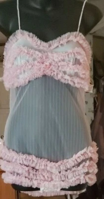Very Rare Authentic Vintage Ruffled top and bottom Teddy size Small Lingerie - Image 1 of 4