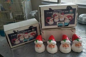 Juego de 12 servilletas de cerámica de Papá Noel E Ware Santa's World NOS - Imagen 1 de 4
