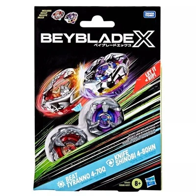 Beyblade X Beat Tyranno 4-70Q and Knife Shinobi 4-80N Top Dual Pack Set NEW - image 1 of 3